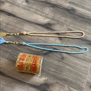 Pearl necklace and Indian bracelet
